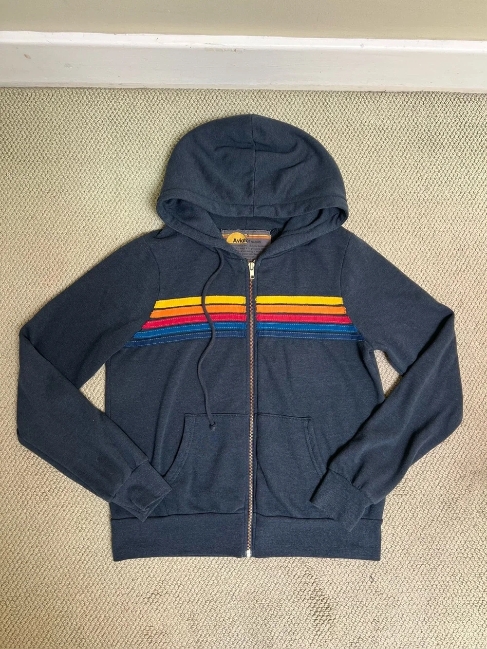Worn Once-Aviator Nation 5 Stripe Hoody - Picture 1 of 7